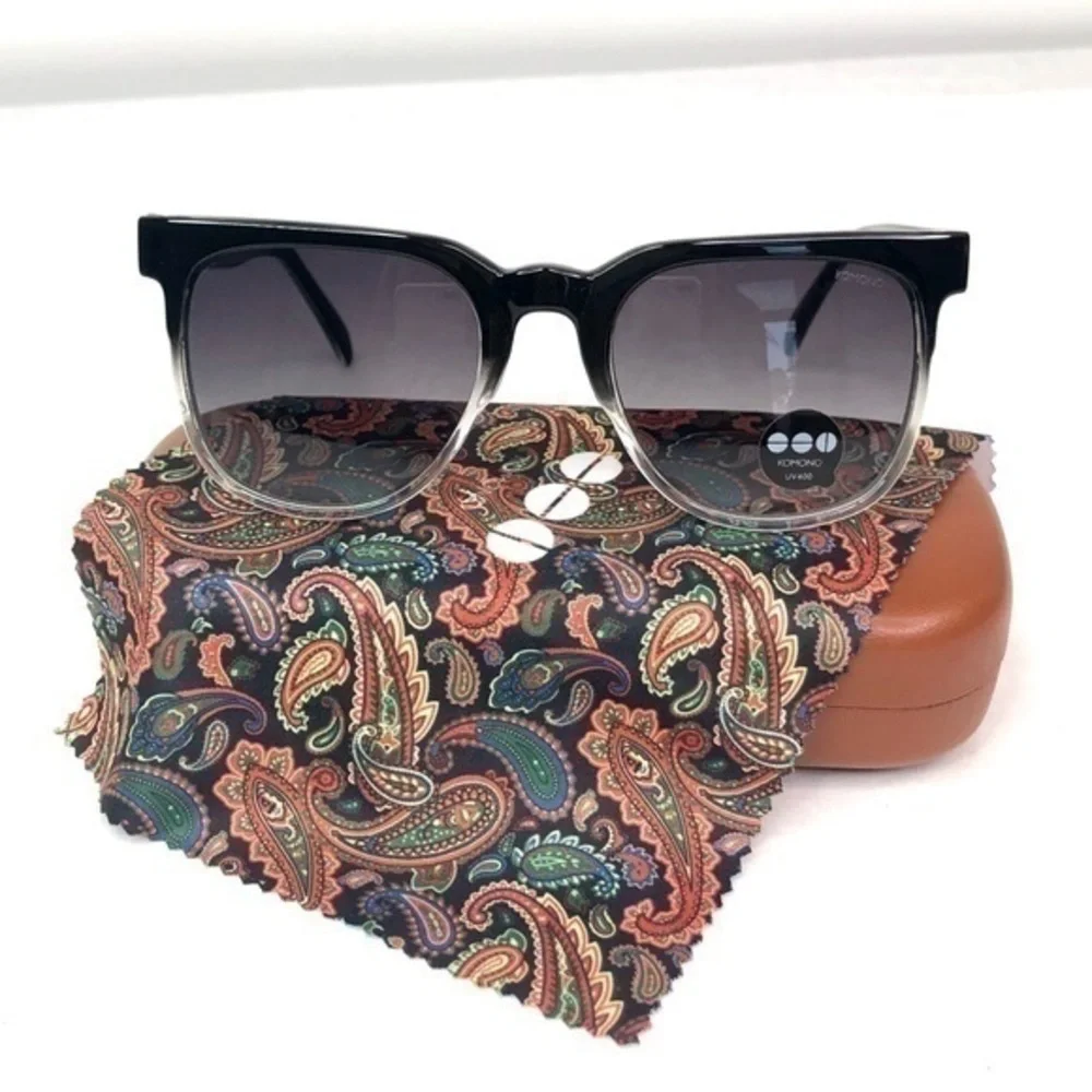 KOMONO Riviera Paisley Sunglasses NEW gray black